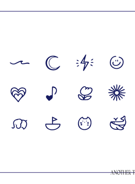 AnOther草本仿真持久月亮迷你手腕纹身贴组合买一送一不反光