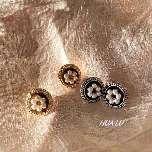hualu-南柯一梦复古摩登棕色耳钉
