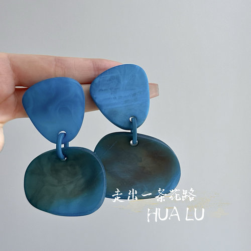 HUALU雾屿恋海~韩系显白大气耳饰