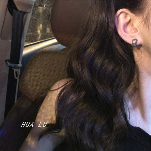 复古黑色钻小众轻奢简约设计耳钉