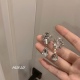 仙女 宝藏 超重工水晶气质长款 HUALU 简约气质耳环耳坠耳夹 银针