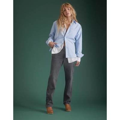 美系AE高端线低腰阔腿直筒牛仔裤