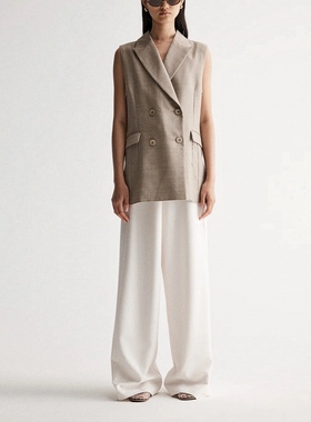 墨尔本EC 女款 $269 Lydia羊毛混纺黑色西装马甲