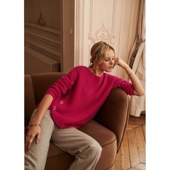 复古纽扣开衩针织衫 法式 毛衣 幼马海毛羊毛混纺 Paul 女款