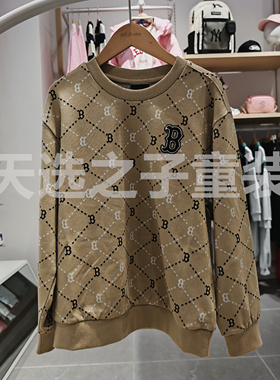 MLB儿童国内专柜25新款男女童时尚休闲百搭钻石老花卫衣7AMTMD251