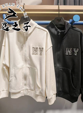 MLB儿童25秋冬新款男女童简约休闲复古潮流背标卫衣外套7ATRB0154