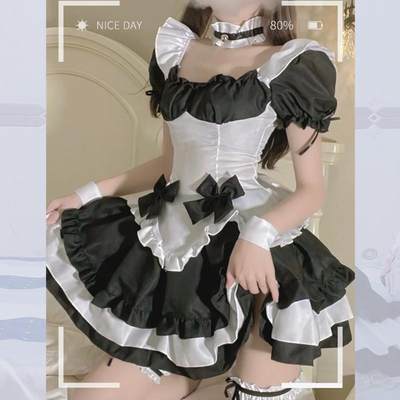 奇迹暖暖cosplay 黑白大佬佣超可爱女仆装lolita洛丽塔公主裙套装