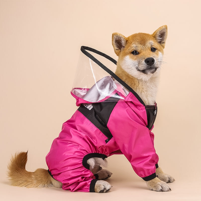 透明雨衣小型犬雨衣狗狗全包雨衣四脚中大型防水防雨带帽宠物用品