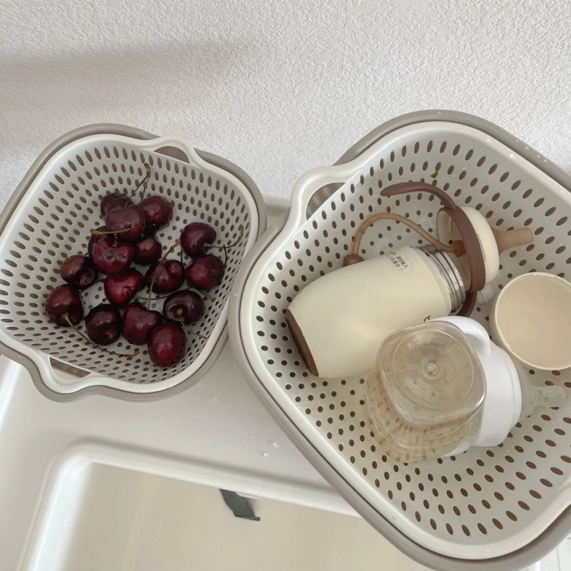 家用沥水篮方形洗菜盆洗水果盘火锅拼盘洗菜蓝厨房餐具收纳筐