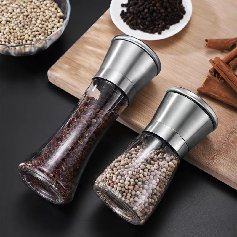 胡椒研磨器手动颗粒海盐研磨瓶黑白胡椒粉磨粉神器家用调料瓶旋转