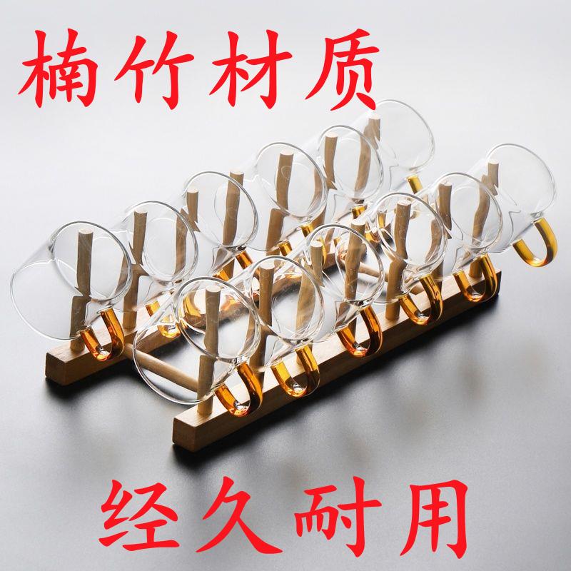 天然楠竹网红杯架悬挂摆放架厨房碟盘子架玻璃杯收纳架杯子水杯架