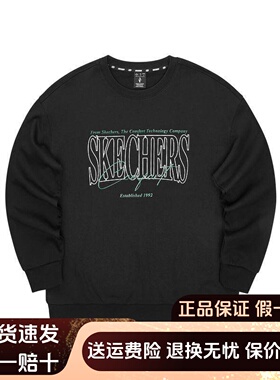 Skechers斯凯奇秋季男女同款复古个性针织套头圆领卫衣L324U059