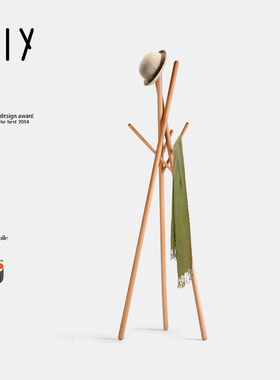 实木衣帽架落地卧室可移动家用立式挂衣架子置物架家具