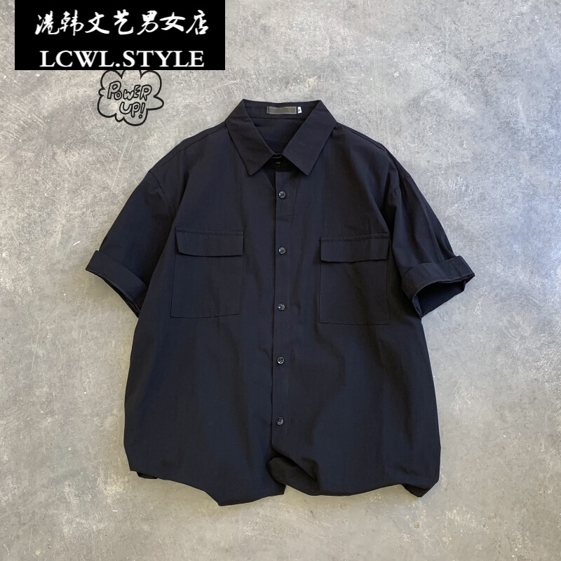 男生半袖工装衬衫男夏季宽松百搭潮男休闲短袖衬衣简约双口袋帅在类目 运动服/休闲服装, 运动茄克/外套中 - 来自Buy2taobao.com提供专业的淘宝代购服务