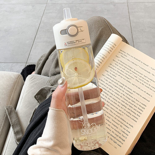 水杯女生高颜值带吸管夏天简约带挂绳便携2026新款塑料杯子550ml