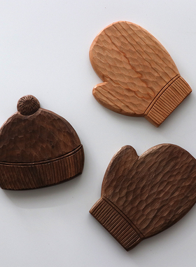 樱桃木整木圆盘日式手工木托盘实木杯垫创意黑胡桃原木碟子果盘