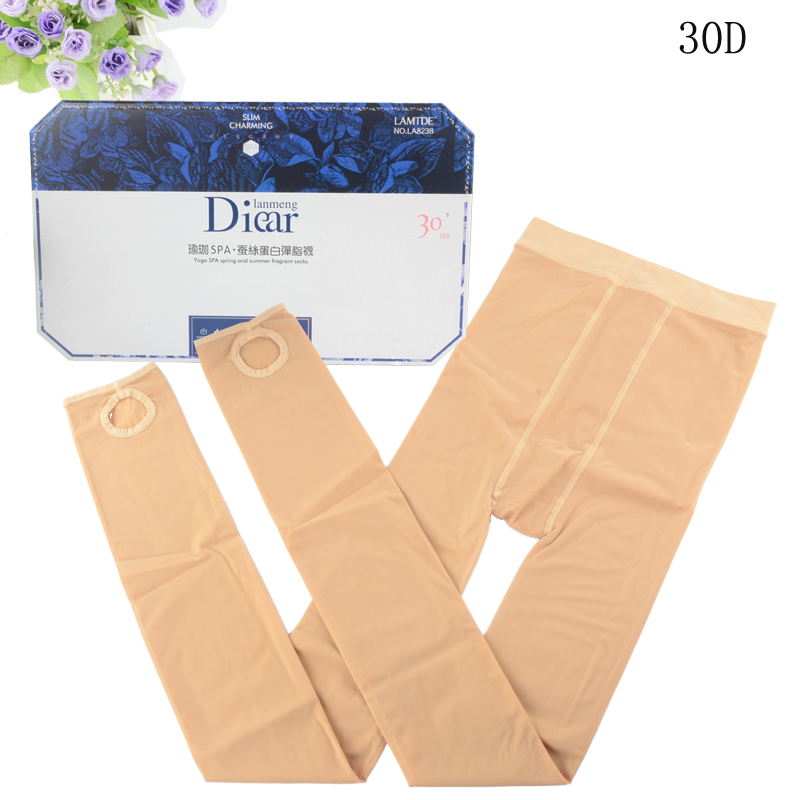 Diear兰梦迪LA8238春秋30D薄款微透肤面膜钢丝袜丝滑踩脚裤袜女
