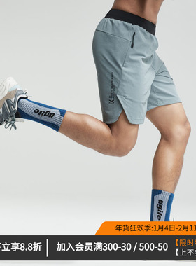维特客运动短裤男美式休闲健身跑步训练开叉速干透气五分裤5259