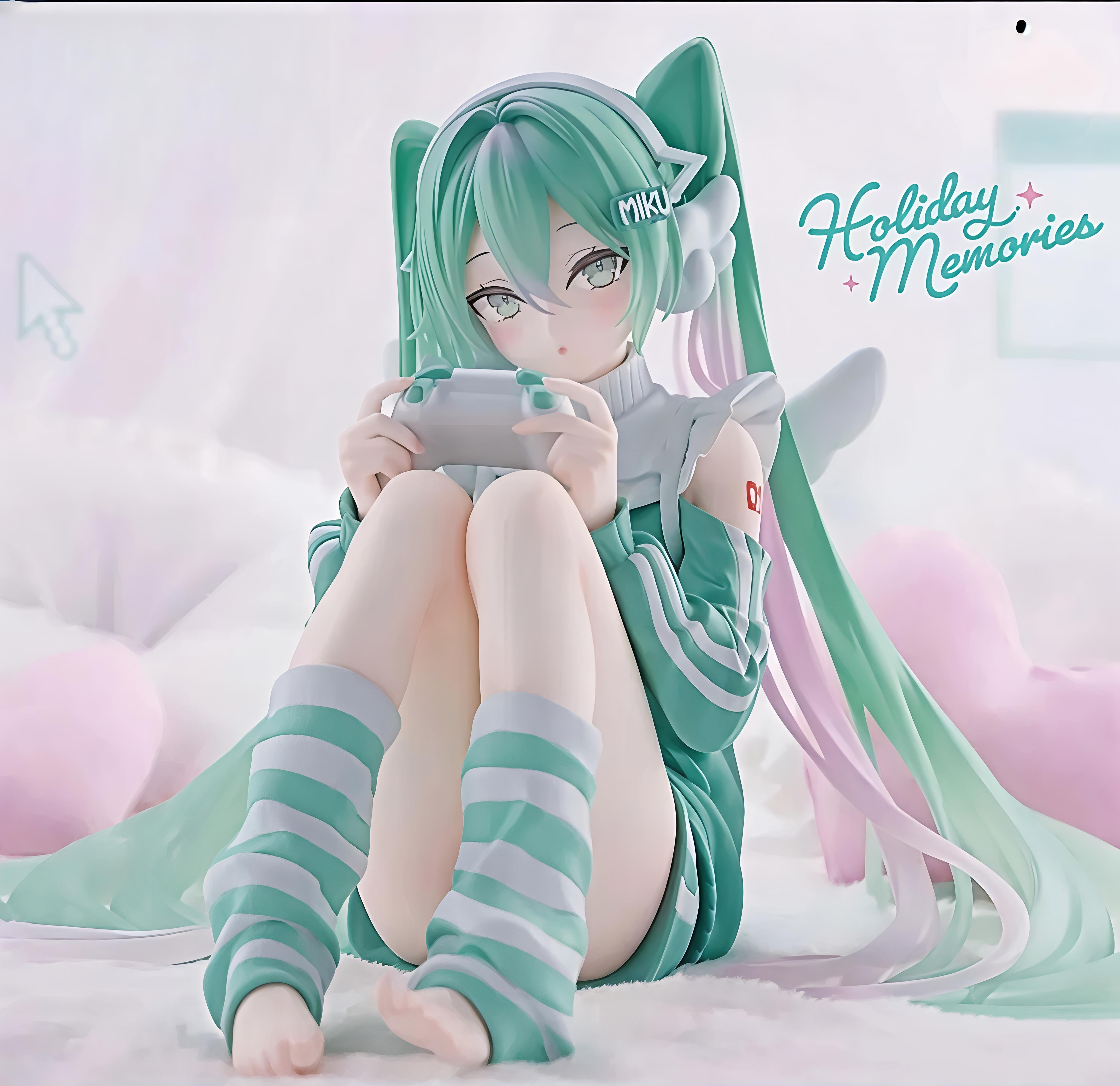 【新品】假日回忆游戏机初音手办美少女系列周边车载桌面摆件模型