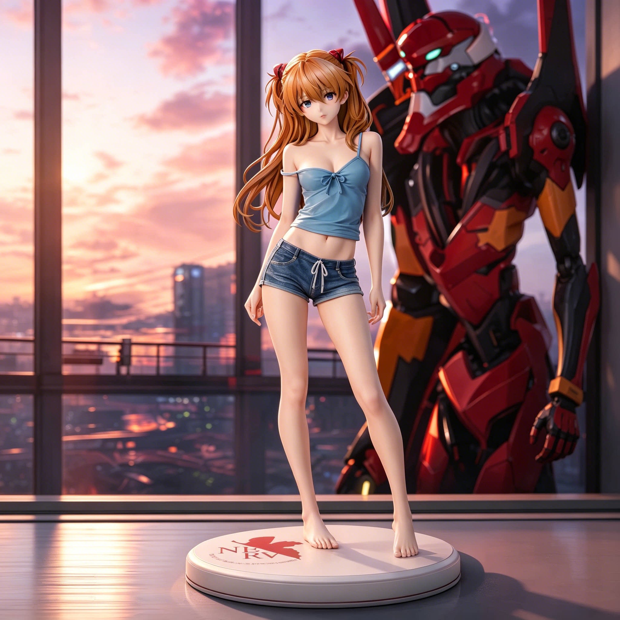 【新品】明日香都市潮服手办全涂装世纪福音战士模型摆件周边礼物