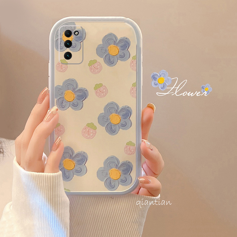 OPPO A56手机壳女a56创意可爱全包闺蜜防摔蓝花新仙女清新OPPOA56