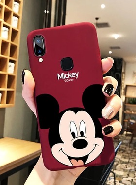 vivoy85手机壳新硅胶全包z1防摔潮牌z3米奇可爱软磨砂nex后薄红色春节新年兔年