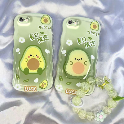 牛油果手机壳全包波浪边