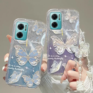红米note11E手机壳红米note 13透明12蝴蝶套全包PRO+防摔T潮R奢华14高档10手链8闪粉9男女10a潮7薄5款新redmi
