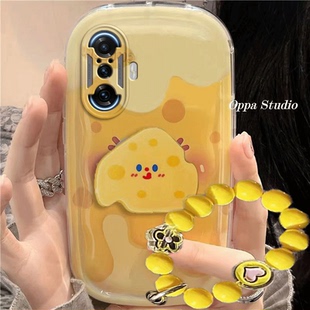 红米k40s/k40游戏增强版手机壳可爱黄色奶酪卡通k40s/k40游戏增强版适用新款防摔硅胶软女创意全包气垫保护套