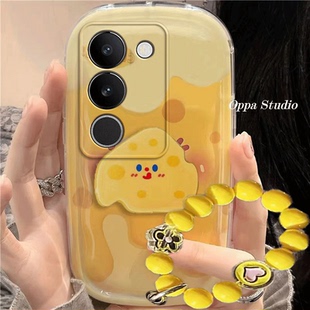 vivos17/s17e/s17pro手机壳可爱黄色奶酪s17/s17e/s17pro卡通适用新款防摔硅胶软女创意全包气垫保护套