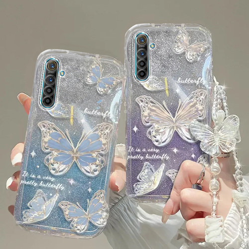 Realme真我xT手机壳Realme Q透明Q2蝴蝶Q3套23全包X防摔X7潮Q5新V5高档13手链V50闪粉20大师v25狂欢V30薄v60