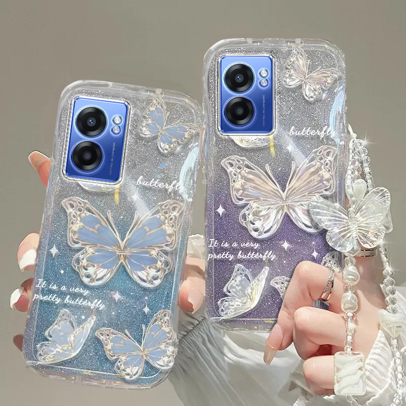 Realme真我Q5i手机壳Realme Q透明Q2蝴蝶Q3套25全包X2防摔X7潮V3新V11高档15手链V60闪粉23大师v30狂欢V50