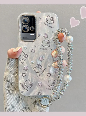 羽纱kt猫iQOO8手机壳V2136A情侣全包防摔硅胶高级男女可爱套外壳