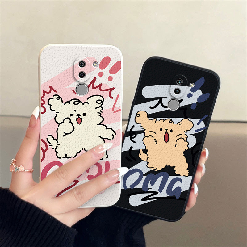 荣耀7X/7C/8/8XMAX/8青春版/9/9i/青春版/V9/note10/play/畅玩8C小羊皮情侣手机壳定制款小众一对全包防摔