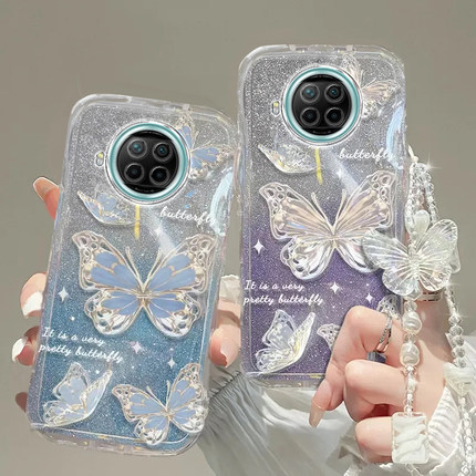 红米note9PRO手机壳红米note 13透明12蝴蝶套全包+防摔T潮4奢华14高档11手链8闪粉10男女10a潮7薄5款6新redmi