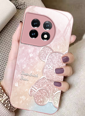 一加8t/9/9r手机壳硅胶OnePlus全包11/12软玻璃超薄暴力熊新款高档卡通可爱