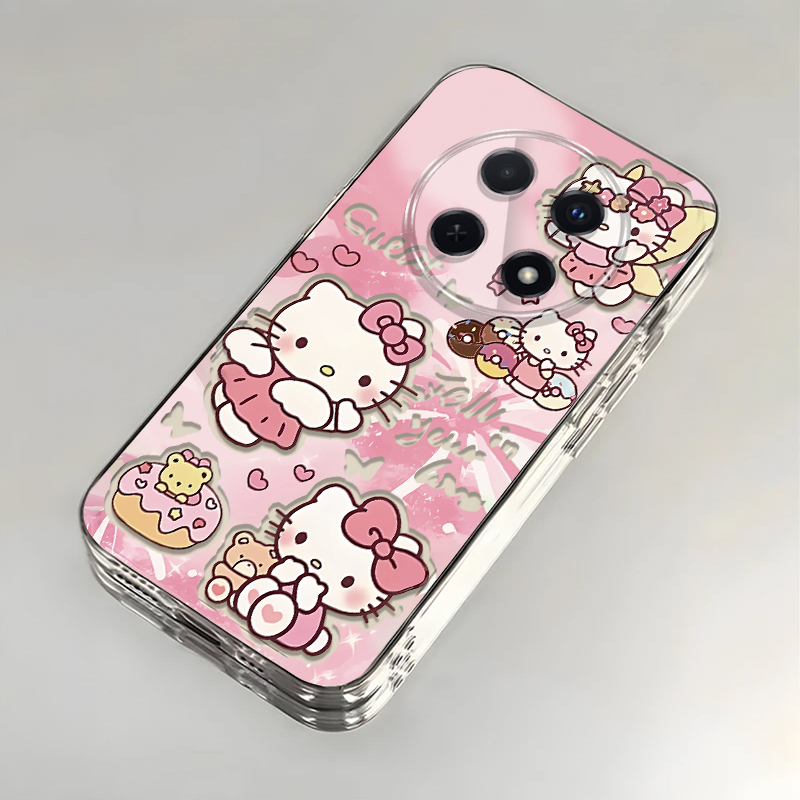 卡通kt猫realme真我12X壳透明RMX3993全包防摔男女可爱套外壳