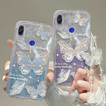 红米note7手机壳红米note 13透明12蝴蝶套全包PRO+防摔T潮4奢华14高档11手链9闪粉10男女10a潮8薄5款6新redmi