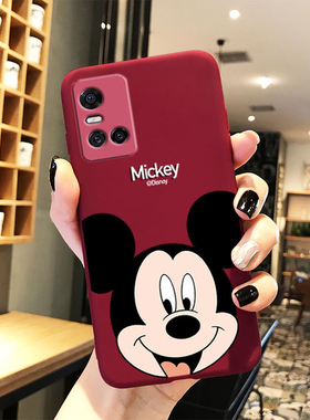 vivoS10手机壳s9/e/s7/t/s6/s5/s1/pro软红色春节新年兔年液态硅胶套全包边男米奇