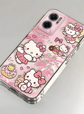 卡通kt猫红米Note11E壳透明22041219C全包防摔男女可爱套外壳