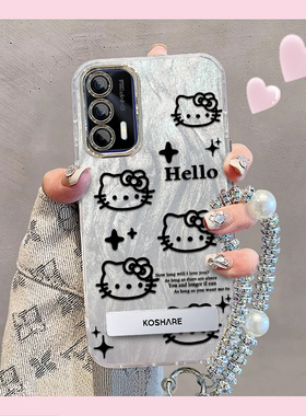 精孔kt猫realme真我Q3Pro手机壳RMX2205情侣全包防摔女可爱套外壳