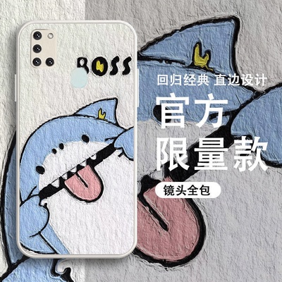 油画淘气鲨鱼柴犬熊猫手机壳