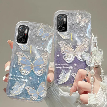 红米note11SE手机壳红米note 13透明12蝴蝶套全包PRO+防摔潮奢华14高档10手链8闪粉9男女10a潮7薄5款新redmi