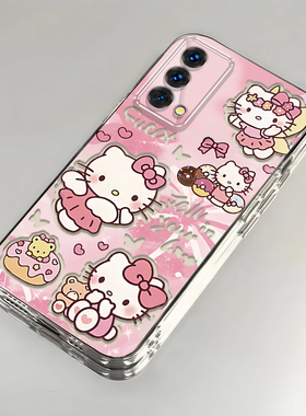卡通kt猫realme真我Q3Pro狂欢版壳透明RMX3142全包防摔可爱套