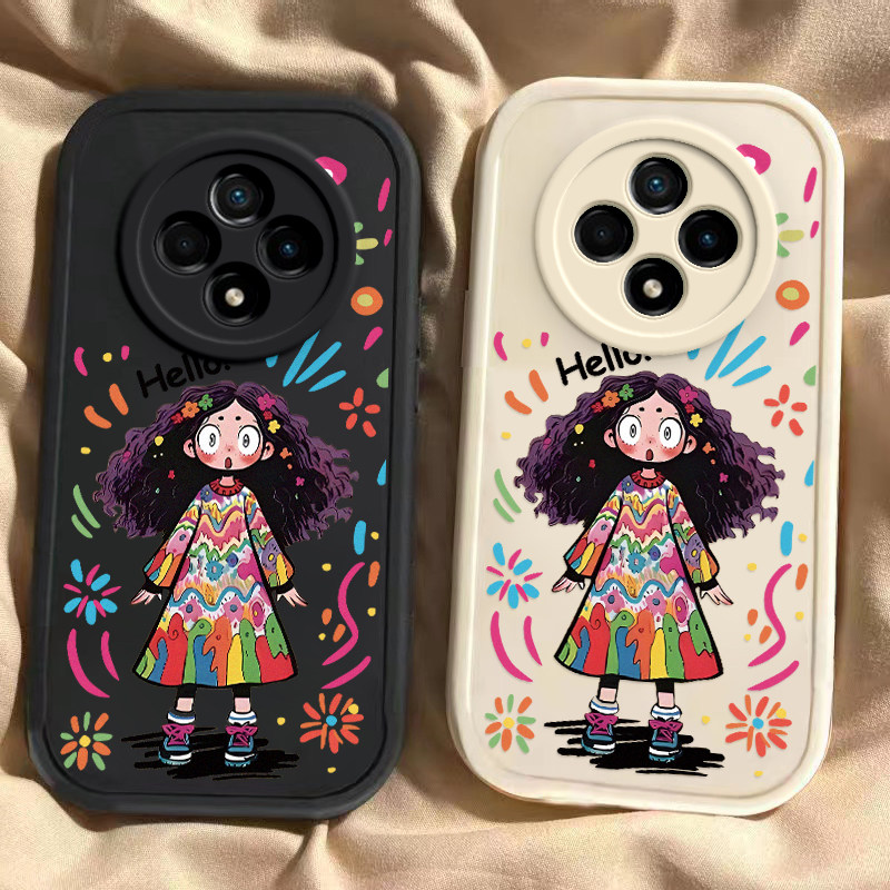 oppo A3Pro大眼睛手机壳硅胶新款高档卡通可爱全包套保护套软涂鸦女孩