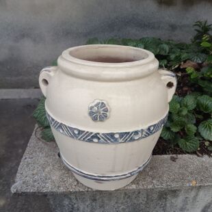 红陶花盆透气性好吸水性好做旧白高温陶园林景观陶土花盆