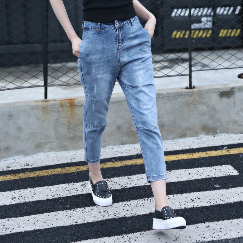 [特价]高腰直筒牛仔裤女九分裤 小脚显瘦宽松大码垮裤女休闲哈伦在类目 女装/女士精品, 牛仔裤中 - 来自Buy2taobao.com提供专业的淘宝代购服务
