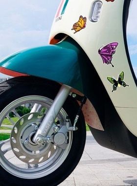 蝴蝶装饰贴纸汽车车身个性贴花橙色仿真昆虫贴卡通创意布车贴