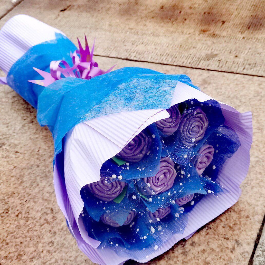 9支手工花海绵纸玫瑰花束