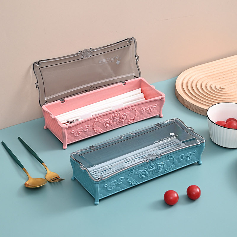 厨房筷子收纳滤水盒带盖精致北欧风长方形便携时尚防尘收纳盒筷架,餐饮具,餐具笼/架,淘宝优惠券,粉丝福利购,淘宝优惠卷